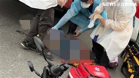 高雄趙女行經大智陸橋時自摔，再遭後方大貨車輾斃。（圖／翻攝畫面）