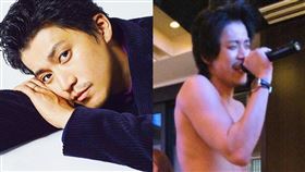 小栗旬被爆出在KTV全裸唱歌，下體還有一隻手。（圖／翻攝自Twitter）