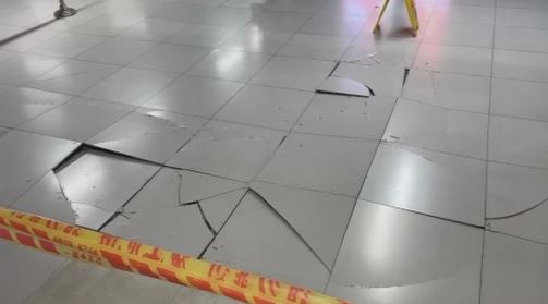 北車地磚大範圍爆裂　台鐵急圍起搶修