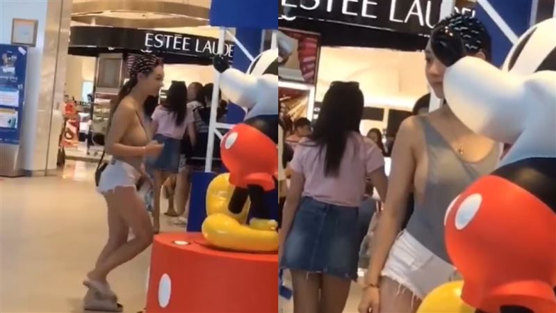 熱褲妹側乳全看光　8千人嗨喊想逛街