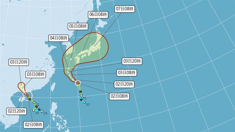 雙颱最新路徑曝　氣象局：這裡雨最大