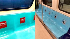 北捷為賺錢出怪招！ 椅背貼廣告挨批想錢想瘋了▲（圖／翻攝自陳怡君臉書）