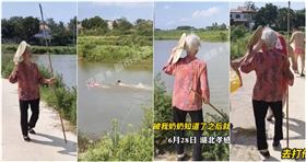 50歲兄弟野泳！奶奶後面追打　網喊羨慕：希望我奶奶還在，圖／翻攝「人民網」微博