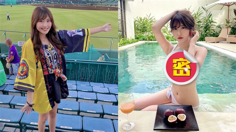 日野球妹爆紅　泳裝撩髮火辣身材看光