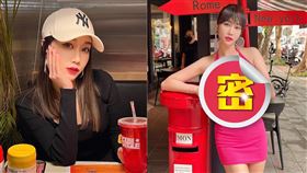 林佩瑤身穿桃紅連身迷你裙美胸盡露。（圖／翻攝自林佩瑤 Pei Yao Lin臉書）