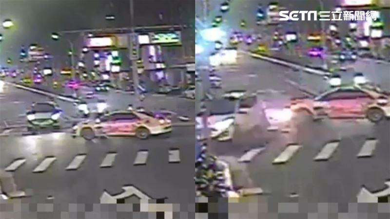 違規小黃撞休旅車害衝騎樓…畫面曝光