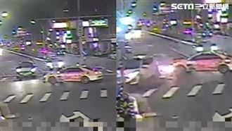 違規小黃撞休旅車害衝騎樓…畫面曝光