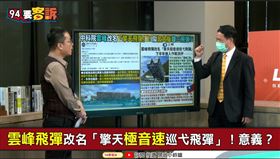 雲峰改名「擎天極音速巡弋飛彈」！張延廷：速度達5倍音速(圖/94要客訴)