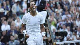 ▲「紅土之王」納達爾（Rafael Nadal）晉級溫網8強。（圖／美聯社／達志影像）