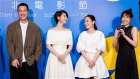 張孝全（左起）、江宜蓉、尹馨、夏于喬分享拍攝趣事。（圖／台北電影節提供）