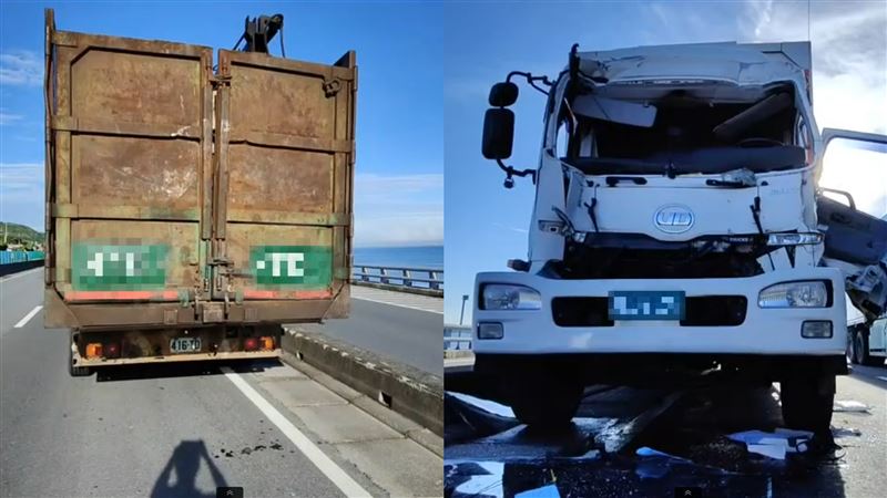 貨車撞鋼鐵屁股「落下巴」！他慘受困