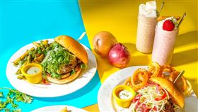 美式餐廳the Diner樂子推出三款五辛口味【香香堡】。（圖／餐廳提供）