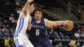 ▲落選新秀羅福頓（Kenny Lofton Jr）憑藉著噸位不斷挑戰霍格倫（Chet Holmgren）。（圖／美聯社／達志影像）