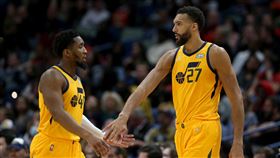 ▲戈貝爾（Rudy Gobert）爆爵士早想拆夥他和米契爾（Donovan Mitchell）。（圖／路透社／達志影像）