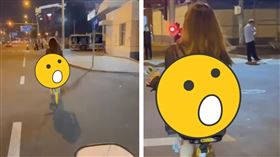 女子穿著薄紗騎腳踏車。（圖／翻攝自臉書）