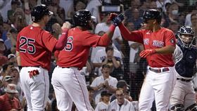 ▲戴佛斯（Rafael Devers）雙轟柯爾（Gerrit Cole）。（圖／美聯社／達志影像）