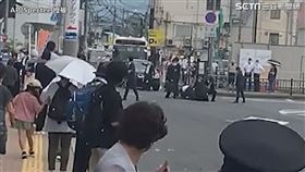 安倍晉三，槍擊嫌犯遭壓制　（圖／AP/Spectee 授權）