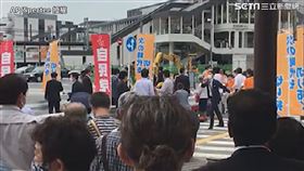 安倍晉三，槍擊嫌犯遭壓制　（圖／AP/Spectee 授權）