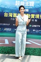 卓君澤（主播）出席體育實境秀「超級王牌棒球隊」首映會。（記者邱榮吉/攝影）