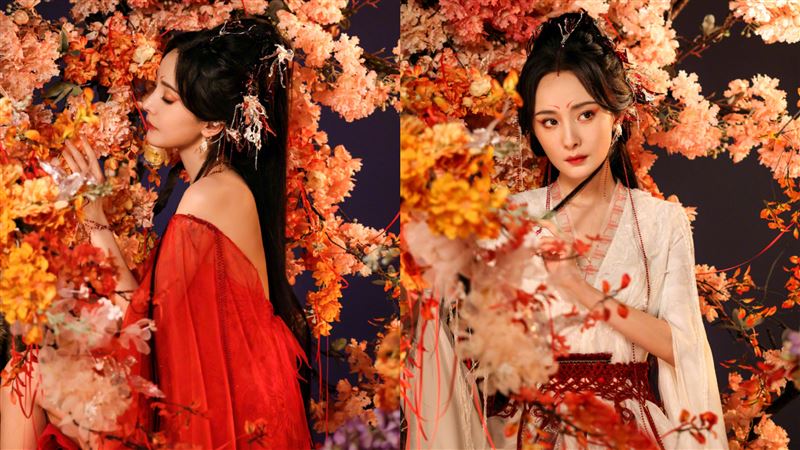 楊冪新戲造型曝　露肩紅仙衣大秀性感