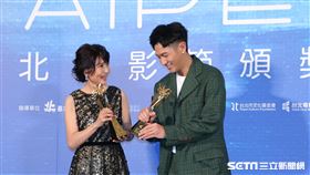 台北電影節新科影帝后柯震東、陳湘琪。（圖／記者楊澍攝影）