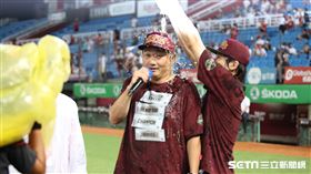 ▲樂天桃猿總教練曾豪駒賽後受訪。（圖／記者劉彥池攝影）