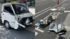 癲癇,垃圾桶,站牌,公車,台北,瑞光路,路樹,車禍（圖／翻攝畫面）