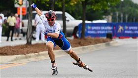 ▲陳映竹在女子滑輪溜冰公路賽100公尺爭先賽收穫銀牌。（圖／體育署提供）