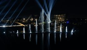 故宮南院水舞展演悼念安倍（1）