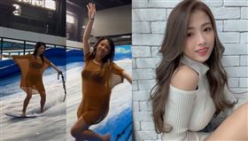 方婷再度秀出室內練習衝浪3秒慘摔影片。（圖／翻攝自ting07.20 IG）
