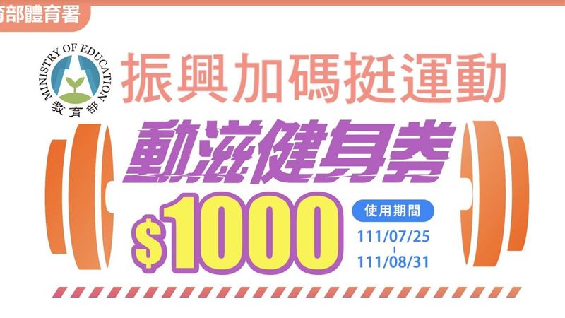 領1000元！動滋健身券今開放登記