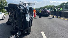 國道車禍,翻覆,連環撞,雲林,翻攝畫面