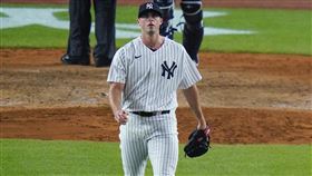 ▲洋基新任終結者霍姆斯（Clay Holmes）狂掉4分，救援失敗。（圖／美聯社／達志影像）