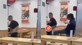 脫褲,速食店,大姐,踹飛(翻攝自 爆廢公社公開版)