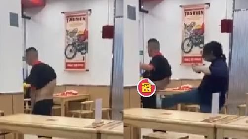 男速食店脫褲　被大姐一腳踹飛：滾！