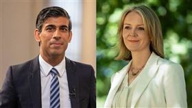爭取取代強生的人選包括英國前財政大臣蘇納克（左）與外交大臣特拉斯（右）。（圖／翻攝自facebook.com/rishisunak、facebook.com/LizTrussMP）
