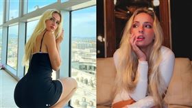 有位女模在賣場脫衣，引起後方男員工關注。（圖／翻攝自《Natalie Reynolds》IG）