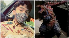 黃豪平在臉書發文說：「哥吉拉先生，歡迎你跟我聯繫」。（合成圖／翻攝自黃豪平臉書、資料照）