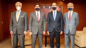 朱立倫與「大西洋理事會」（The Atlantic Council）訪問團會面。（圖／國民黨提供）