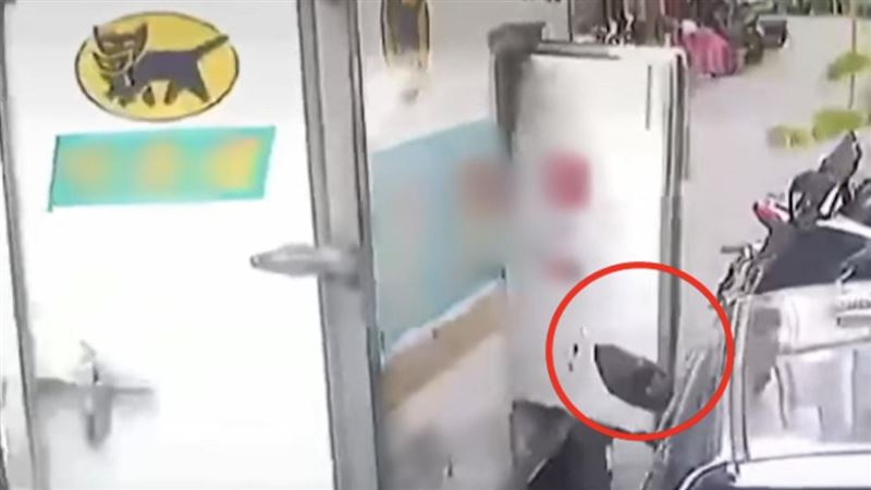 GG了！黑貓司機車門沒關⋯慘撞整排