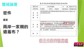 許淑華在臉書上指出，台北市府直接將標案公文列為「密件」(圖/許淑華臉書)