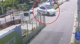 新／林志穎載兒自撞火燒車　撞瞬曝光