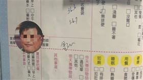 一名爸爸在聯絡簿上貼上自己照片，讓媽媽相當無言。（圖／翻攝自爆廢公社）