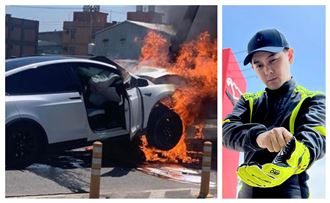 林志穎自撞新畫面曝　槽化線前就偏移