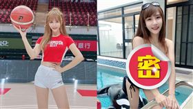 牛奶在身穿橘色的比基尼，完美凸顯出好身材及纖細的腰身曲線。（圖／翻攝自milk821125 IG）