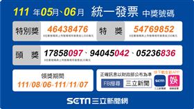111年05-06月中獎號碼。（圖／三立新聞網製）