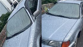 原PO的車子遭到潑漆。（圖／翻攝自Dcard）