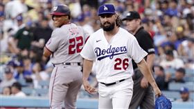 ▲岡索林（Tony Gonsolin）不敗金身被國民攻破。（圖／美聯社／達志影像）