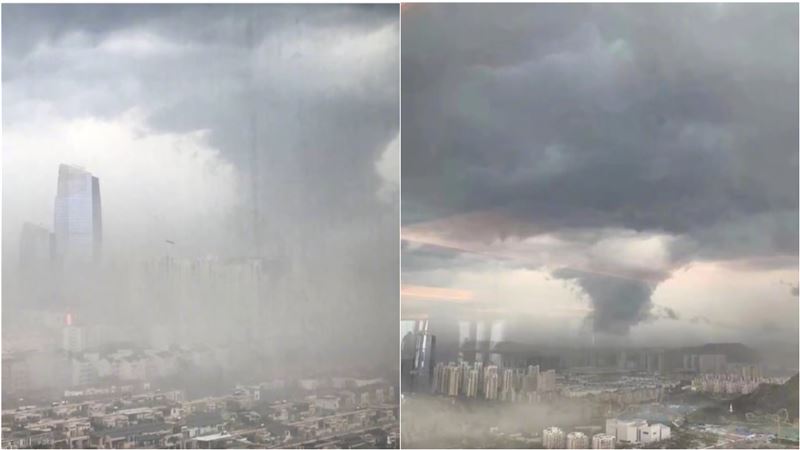 蘇州12級雷暴大風　驚悚畫面曝