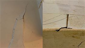 原PO指出，樓上在蓋套房，家中牆壁卻出現裂痕。（圖／翻攝自《爆料公社》）